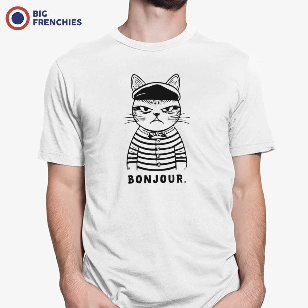 Bonjour Mad French Cat Men's Organic Cotton Tee - Create Marketplace