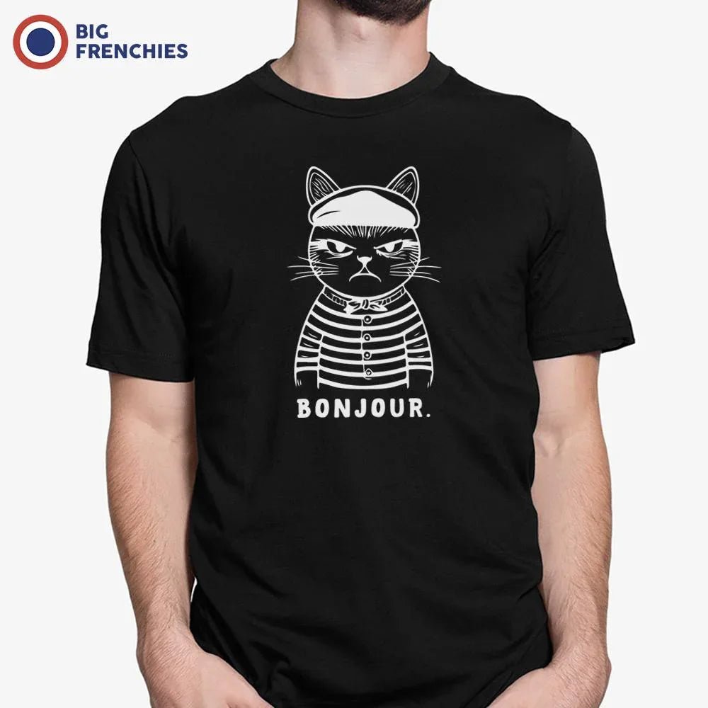 Bonjour Mad French Cat Men's Organic Cotton Tee - Create Marketplace