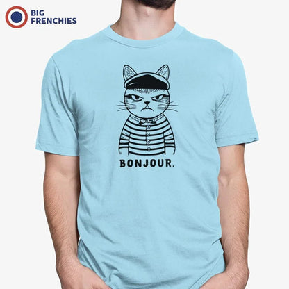 Bonjour Mad French Cat Men's Organic Cotton Tee - Create Marketplace