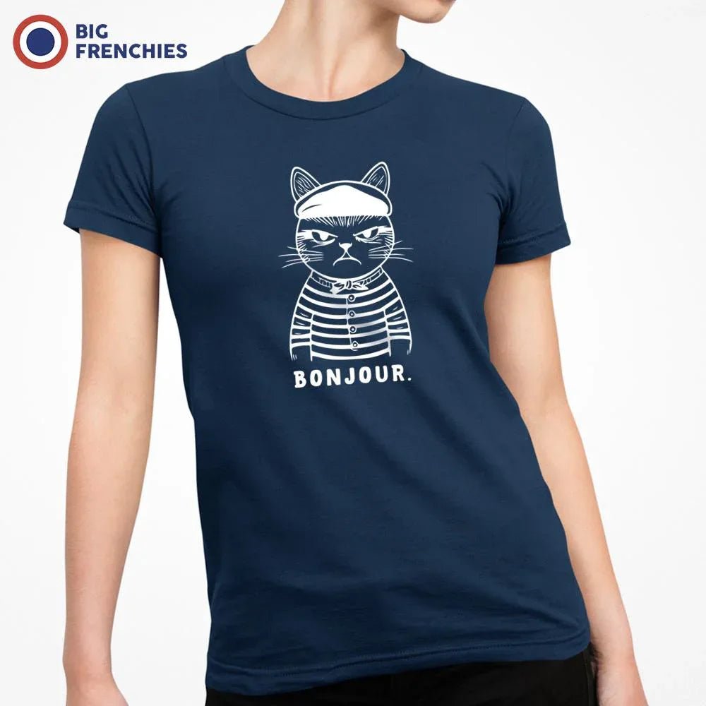 Bonjour Mad French Cat Women's Organic Cotton Tee - Create Marketplace
