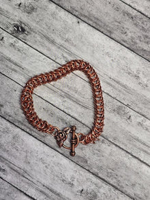 Box chain copper bracelet w/rose toggle - Create Marketplace