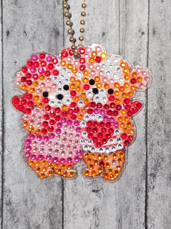 Boy/Girl Bear couple D.A. Keychain - made by kid Noah - Create Marketplace