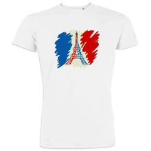 Brushed French Flag with Eiffel Tower Men's Organic Cotton Tee - Create Marketplace