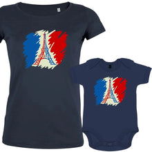 Brushed French Flag with Eiffel Tower Mom and Baby Organic Cotton family Set (Set of 2) - Create Marketplace