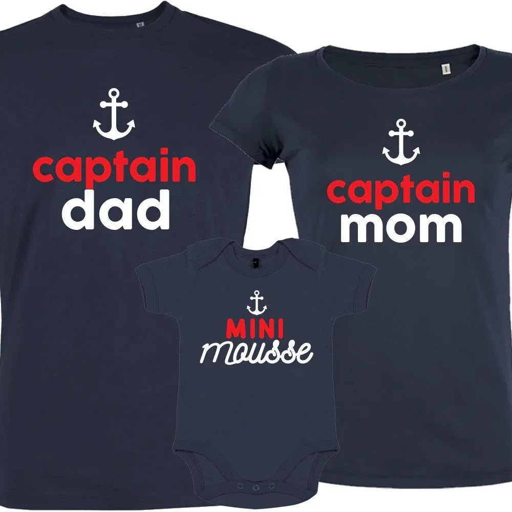 Captain Mom & Dad Matching Organic Cotton Family Set (Set of 3) - Create Marketplace