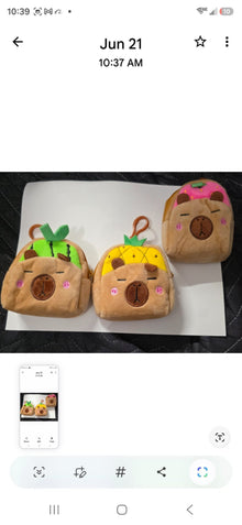 capybara soft mini backpack key chain - Create Marketplace