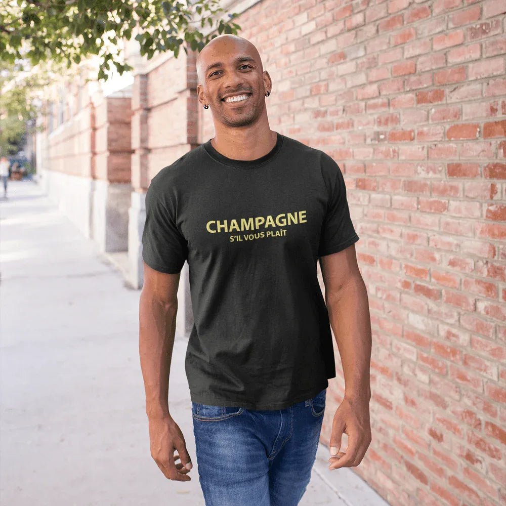Champagne S'il Vous Plait Men's Organic Tee - Create Marketplace