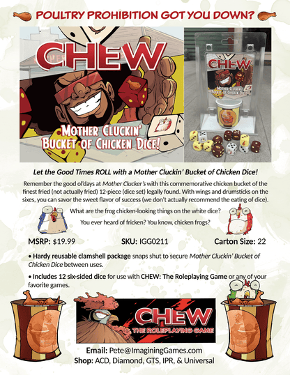 CHEW: Mother Cluckin' Bucket of Chicken Dice (RPG Supplement) - Create Marketplace