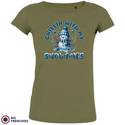 Chilling With My Snowmies Christmas Women's Organic Cotton Tee - Create Marketplace