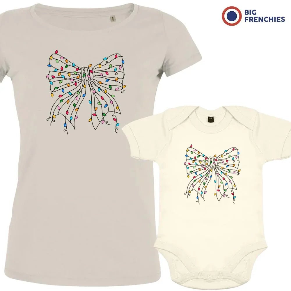 Christmas Bow Mom and Child Organic Cotton family Set (Set of 2) - Create Marketplace