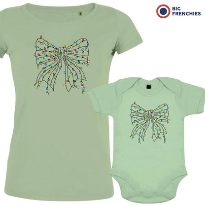 Christmas Bow Mom and Child Organic Cotton family Set (Set of 2) - Create Marketplace