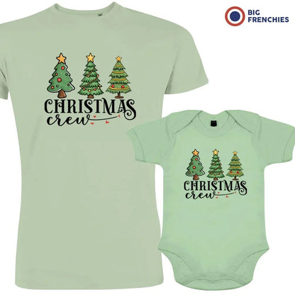 Christmas Crew with Trees Dad and Child Organic Cotton family Set (Set of 2) - Create Marketplace