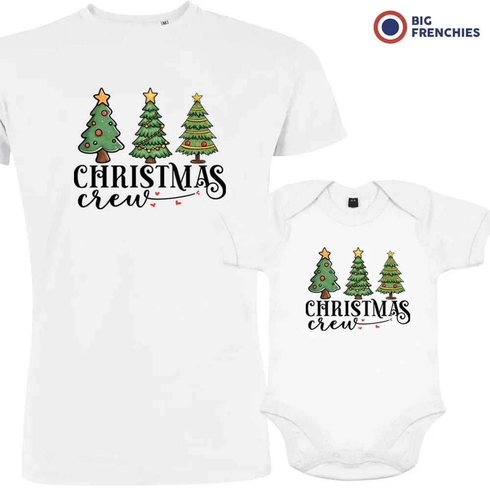 Christmas Crew with Trees Dad and Child Organic Cotton family Set (Set of 2) - Create Marketplace