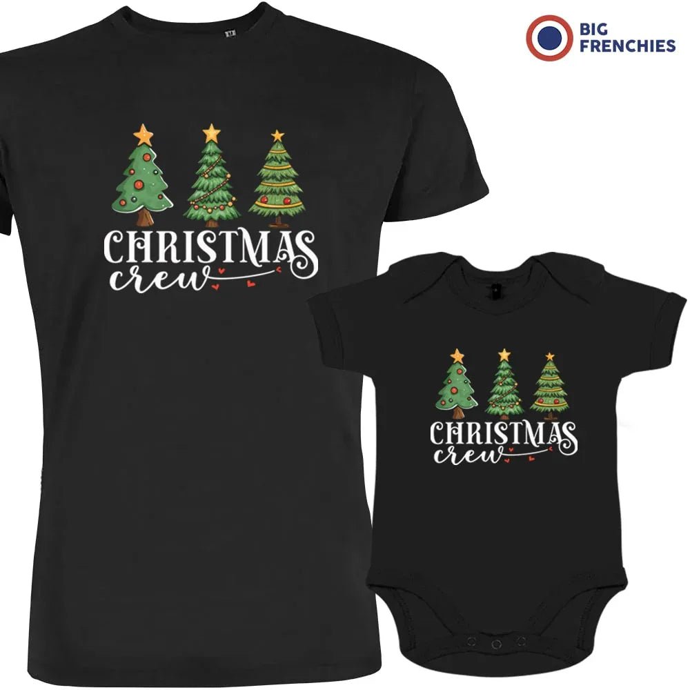Christmas Crew with Trees Dad and Child Organic Cotton family Set (Set of 2) - Create Marketplace