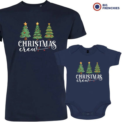 Christmas Crew with Trees Dad and Child Organic Cotton family Set (Set of 2) - Create Marketplace