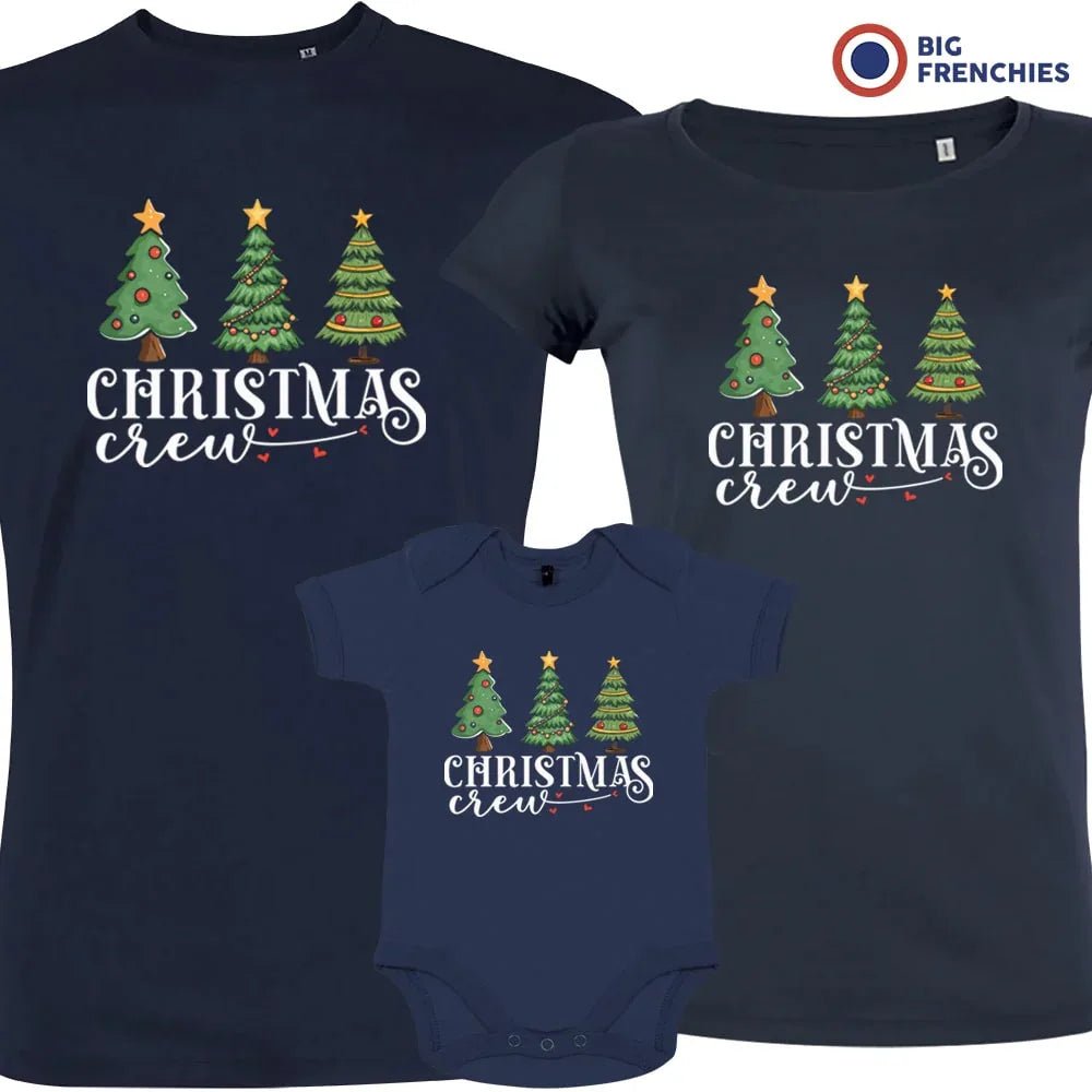 Christmas Crew with Trees Matching Family Organic Tees (Set of 3) - Create Marketplace