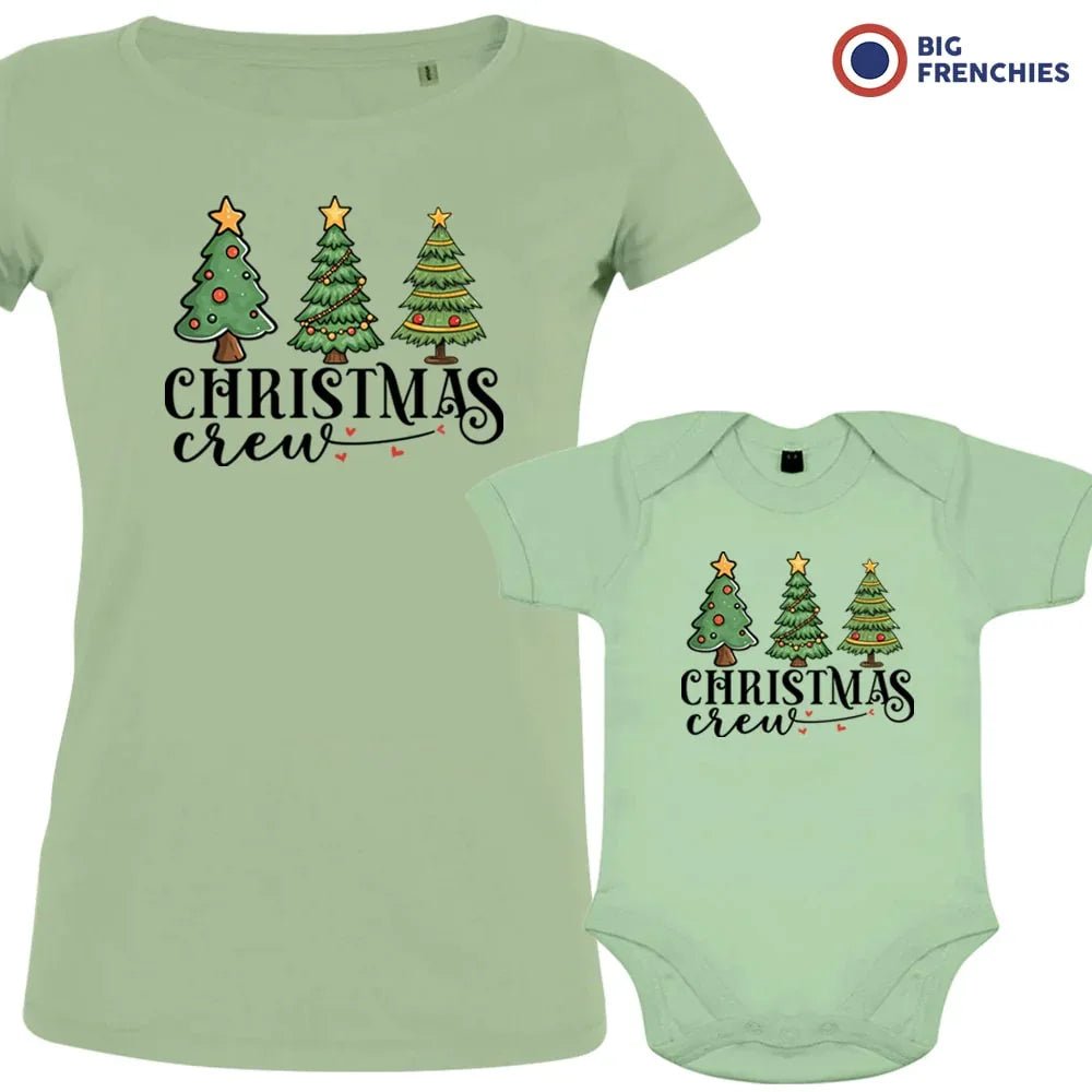 Christmas Crew with Trees Mom and Child Organic Cotton family Set (Set of 2) - Create Marketplace