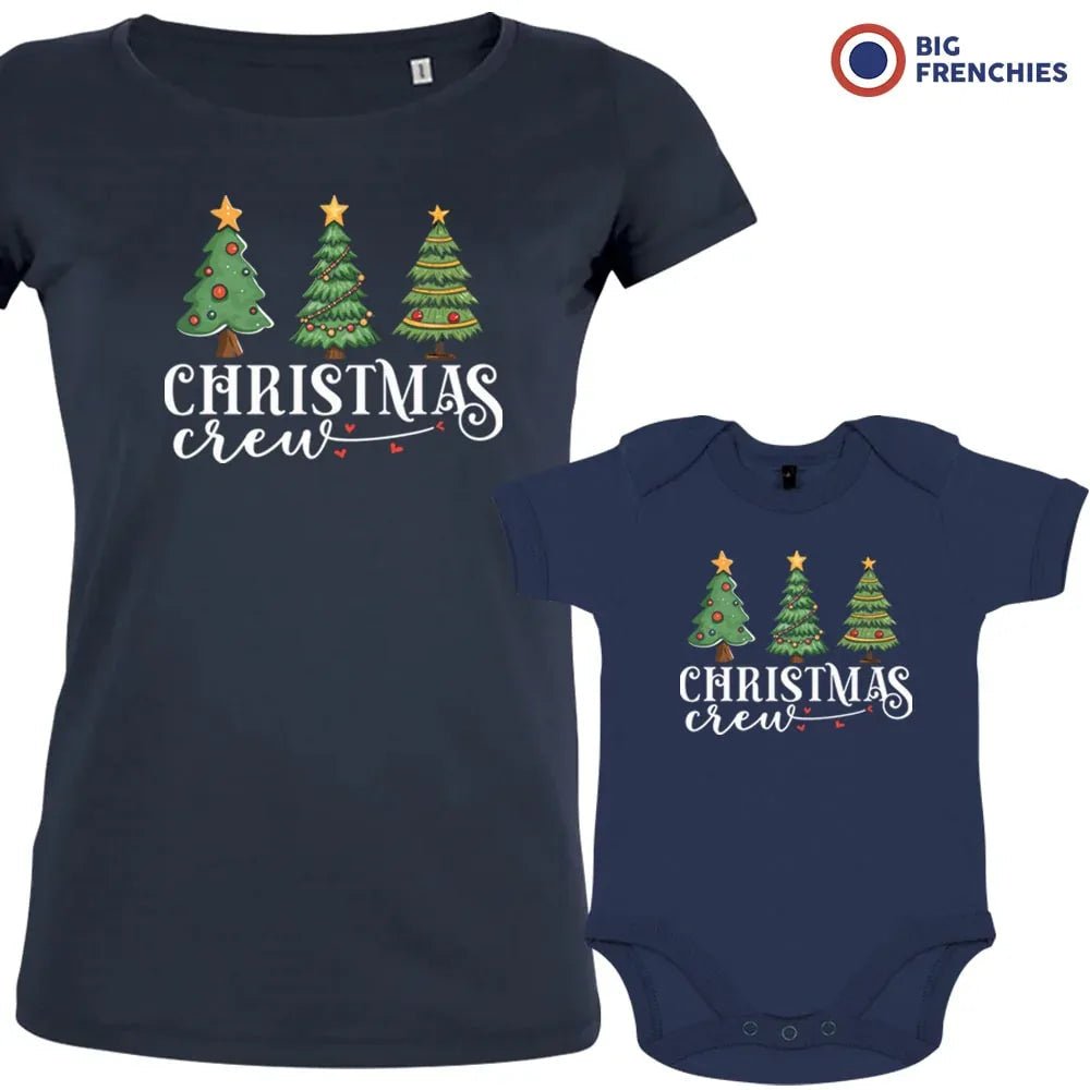 Christmas Crew with Trees Mom and Child Organic Cotton family Set (Set of 2) - Create Marketplace