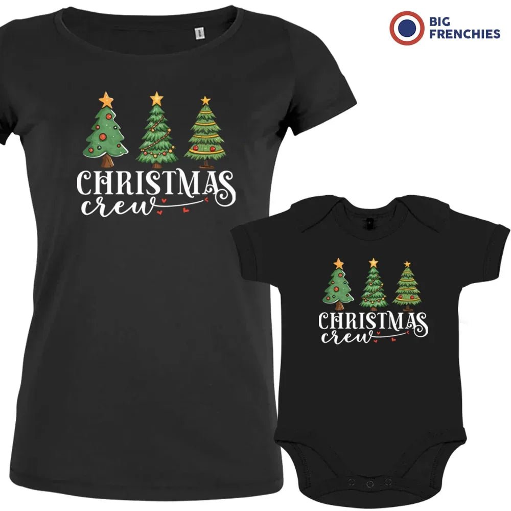 Christmas Crew with Trees Mom and Child Organic Cotton family Set (Set of 2) - Create Marketplace