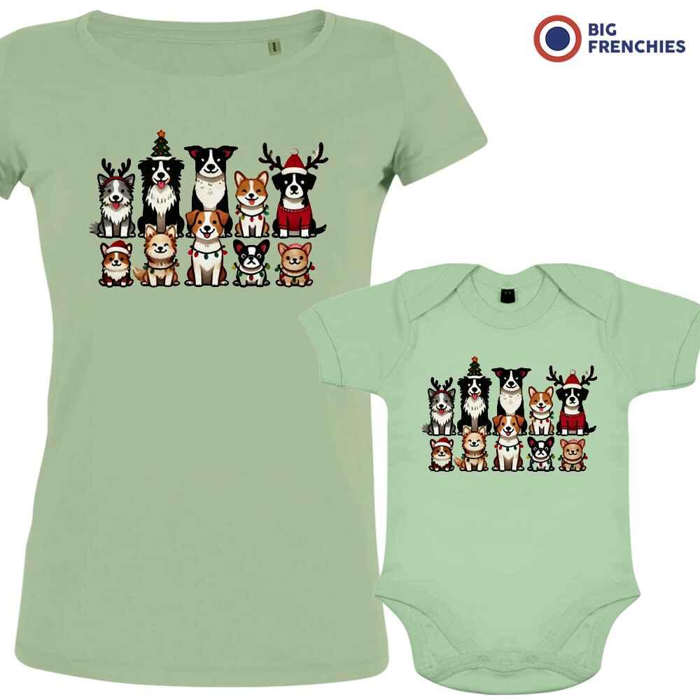 Christmas Dogs Dad and Child Organic Cotton family Set (Set of 2) - Create Marketplace