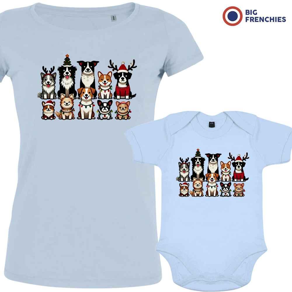Christmas Dogs Dad and Child Organic Cotton family Set (Set of 2) - Create Marketplace