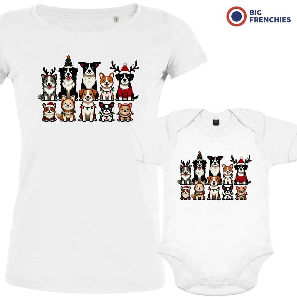Christmas Dogs Dad and Child Organic Cotton family Set (Set of 2) - Create Marketplace