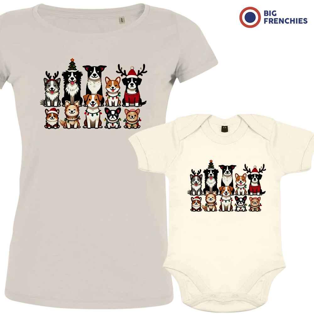 Christmas Dogs Dad and Child Organic Cotton family Set (Set of 2) - Create Marketplace