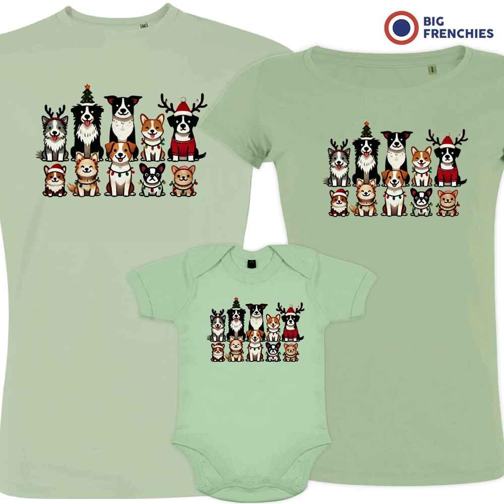 Christmas Dogs Matching Family Organic Tees (Set of 3) - Create Marketplace