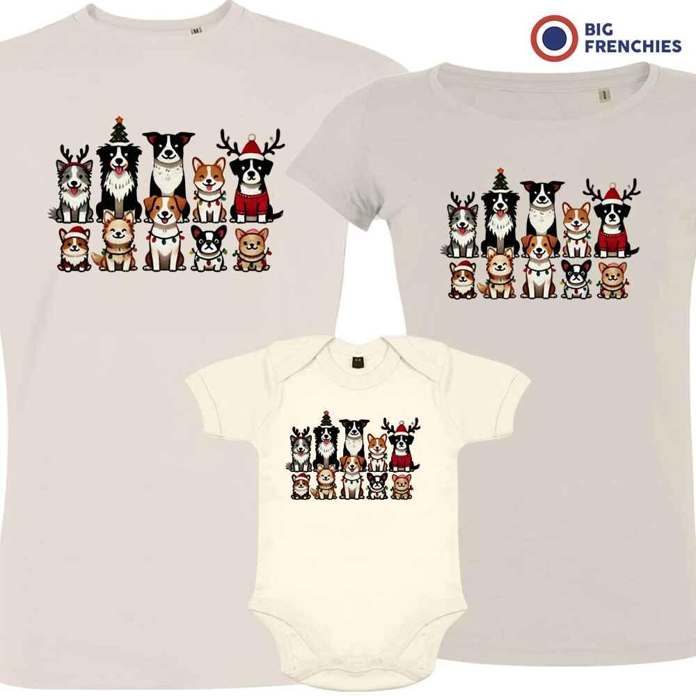 Christmas Dogs Matching Family Organic Tees (Set of 3) - Create Marketplace