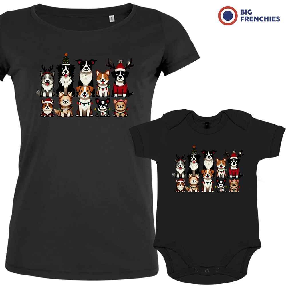 Christmas Dogs Mom and Child Organic Cotton family Set (Set of 2) - Create Marketplace
