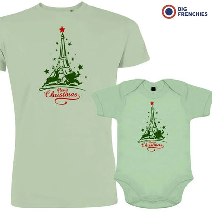 Christmas Eiffel Tower Dad and Child Organic Cotton family Set (Set of 2) - Create Marketplace