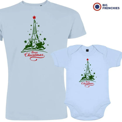 Christmas Eiffel Tower Dad and Child Organic Cotton family Set (Set of 2) - Create Marketplace