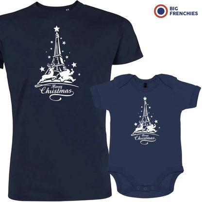 Christmas Eiffel Tower Dad and Child Organic Cotton family Set (Set of 2) - Create Marketplace
