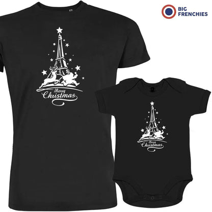 Christmas Eiffel Tower Dad and Child Organic Cotton family Set (Set of 2) - Create Marketplace