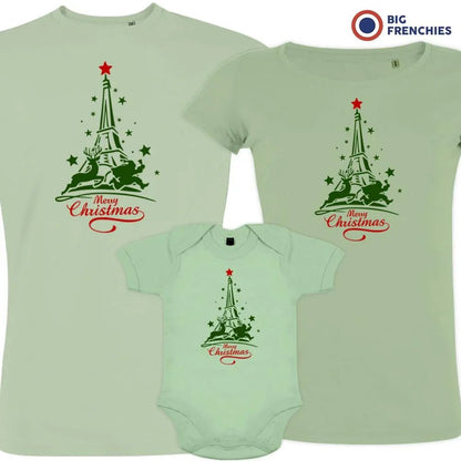 Christmas Eiffel Tower Matching Family Organic Tees (Set of 3) - Create Marketplace