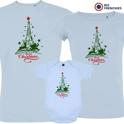 Christmas Eiffel Tower Matching Family Organic Tees (Set of 3) - Create Marketplace