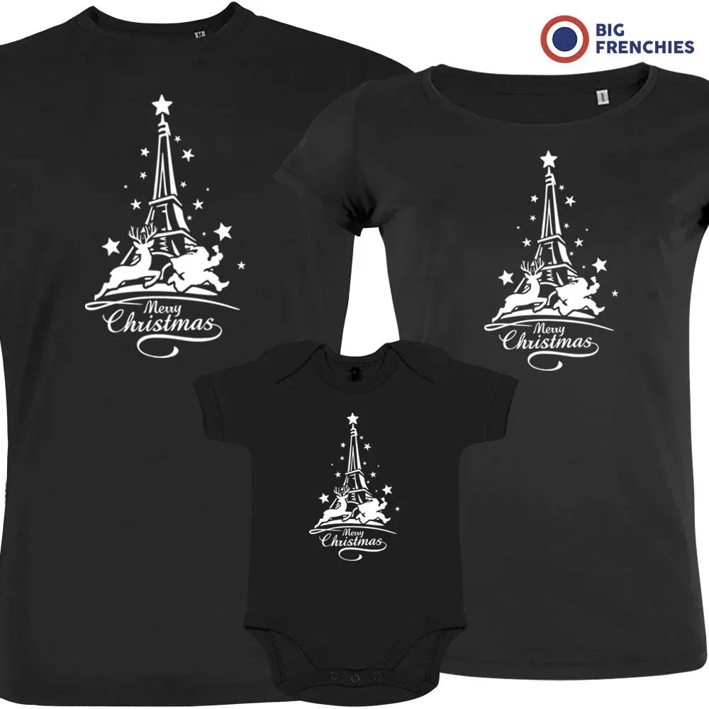 Christmas Eiffel Tower Matching Family Organic Tees (Set of 3) - Create Marketplace
