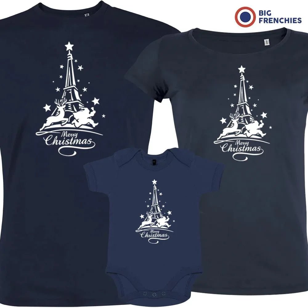 Christmas Eiffel Tower Matching Family Organic Tees (Set of 3) - Create Marketplace