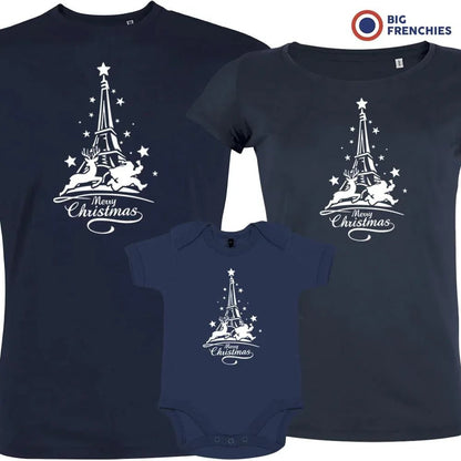 Christmas Eiffel Tower Matching Family Organic Tees (Set of 3) - Create Marketplace