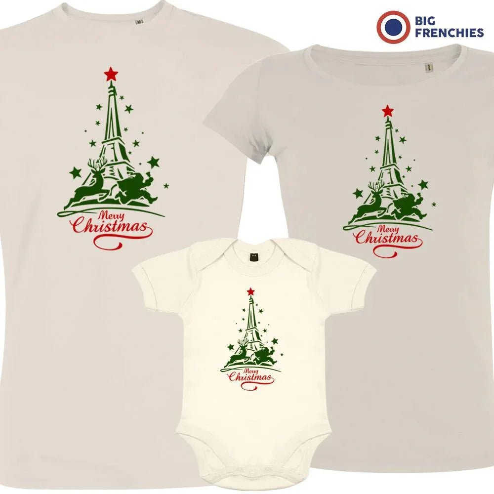 Christmas Eiffel Tower Matching Family Organic Tees (Set of 3) - Create Marketplace