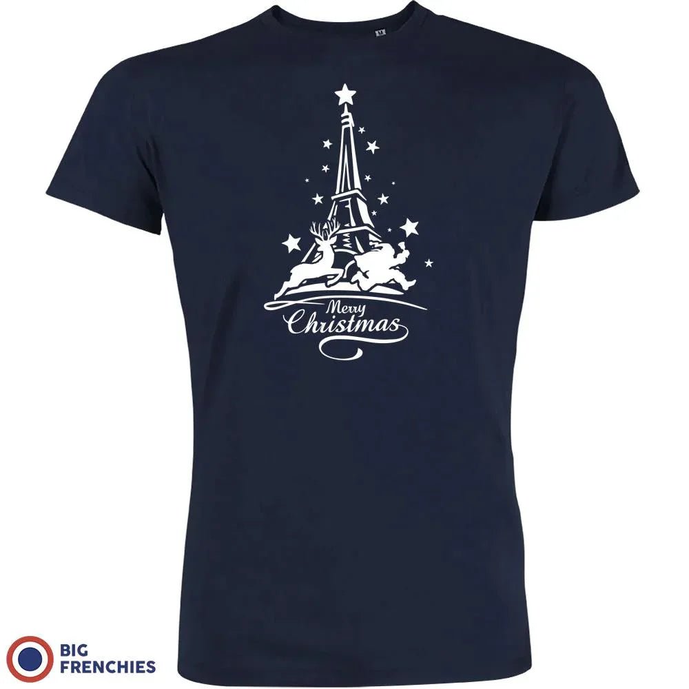 Christmas Eiffel Tower Men's Organic Cotton Tee - Create Marketplace