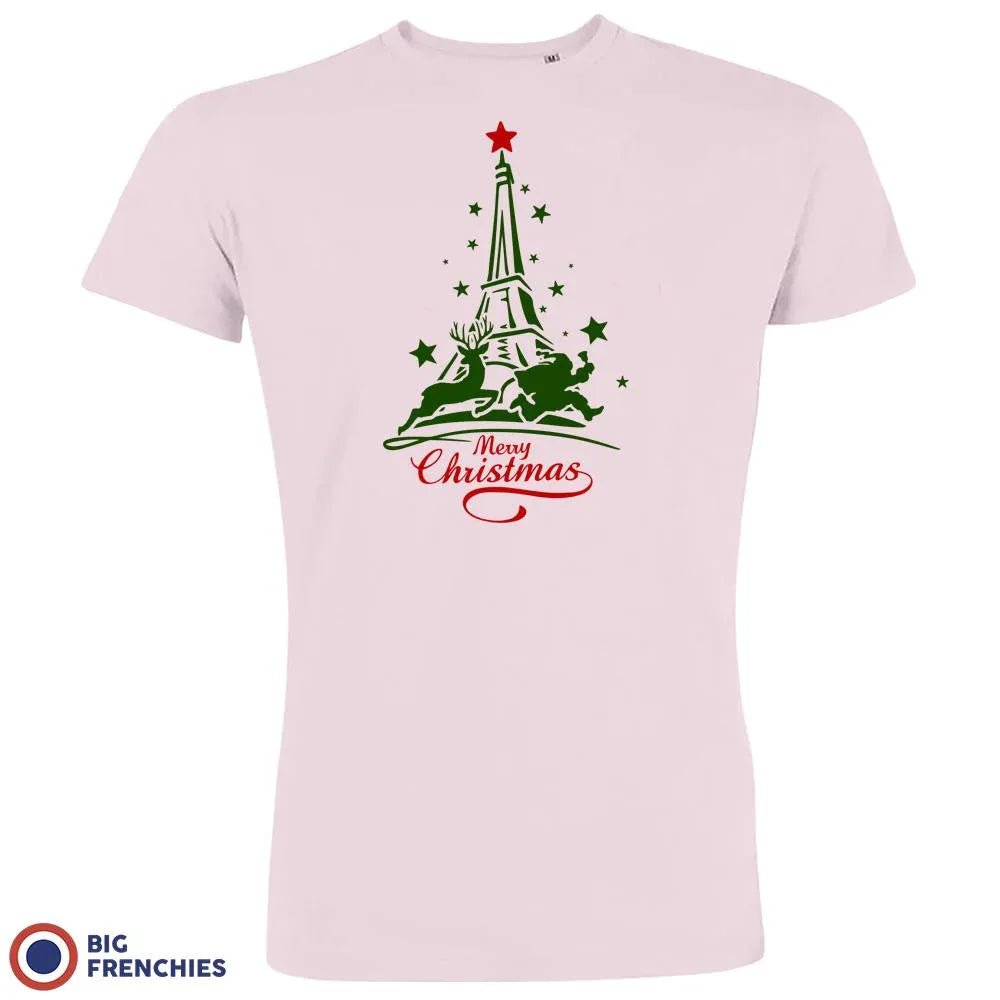Christmas Eiffel Tower Men's Organic Cotton Tee - Create Marketplace