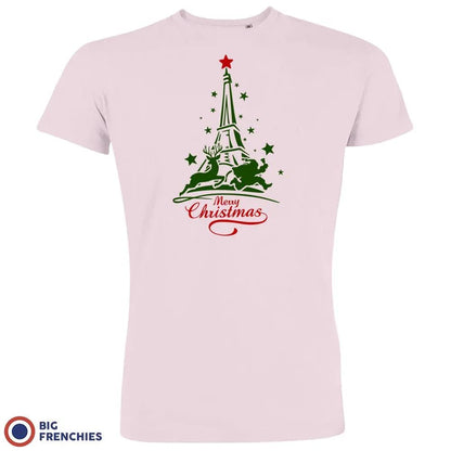 Christmas Eiffel Tower Men's Organic Cotton Tee - Create Marketplace