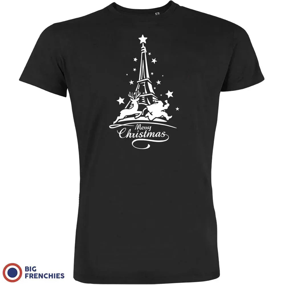 Christmas Eiffel Tower Men's Organic Cotton Tee - Create Marketplace