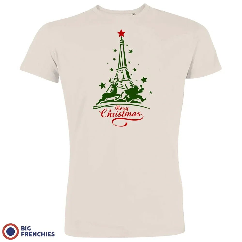 Christmas Eiffel Tower Men's Organic Cotton Tee - Create Marketplace