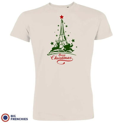 Christmas Eiffel Tower Men's Organic Cotton Tee - Create Marketplace