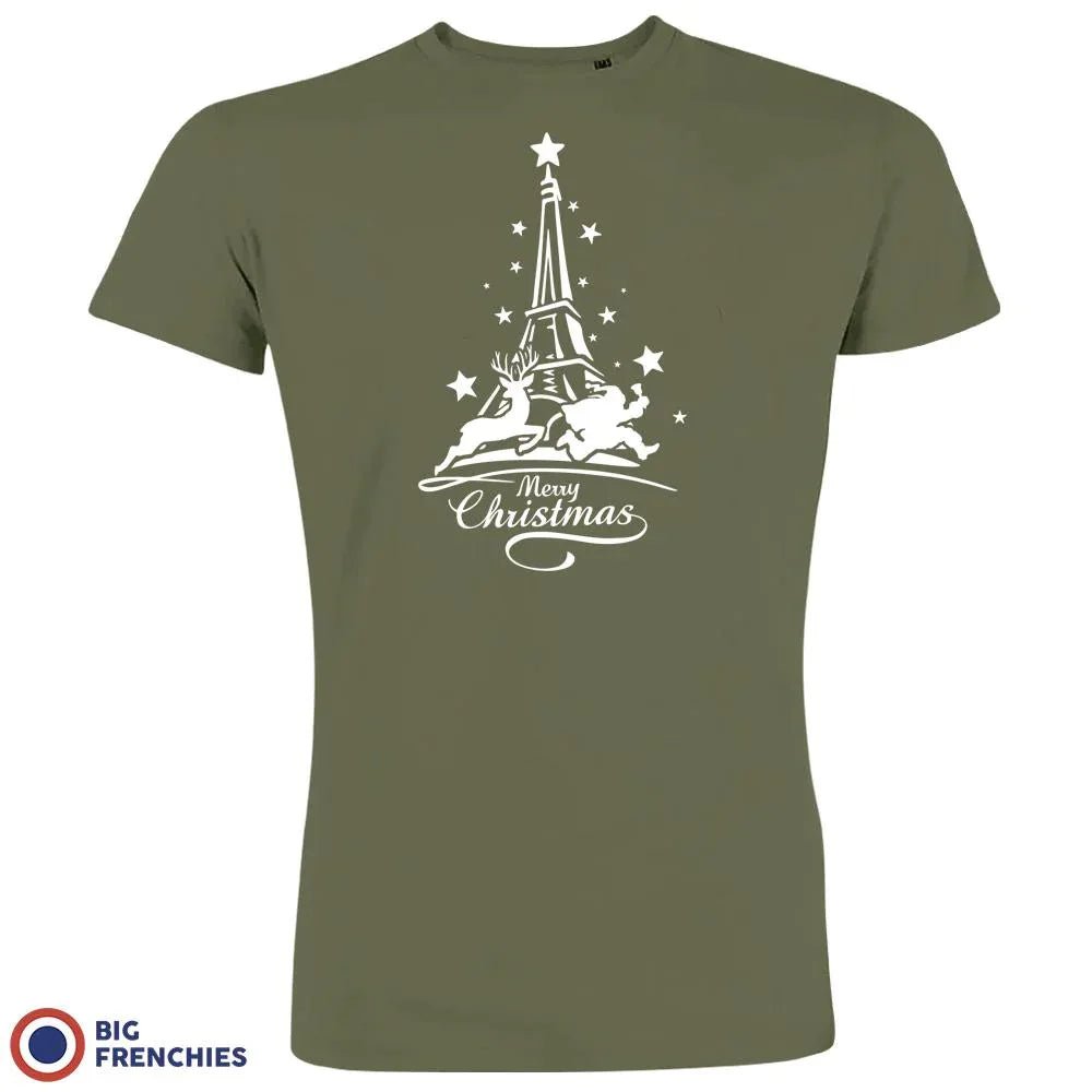 Christmas Eiffel Tower Men's Organic Cotton Tee - Create Marketplace