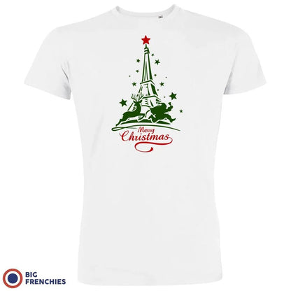 Christmas Eiffel Tower Men's Organic Cotton Tee - Create Marketplace