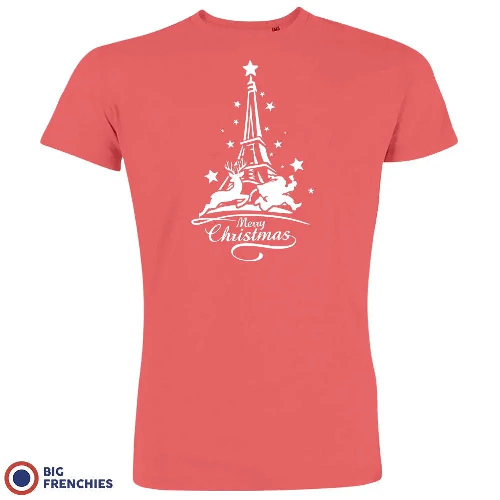 Christmas Eiffel Tower Men's Organic Cotton Tee - Create Marketplace