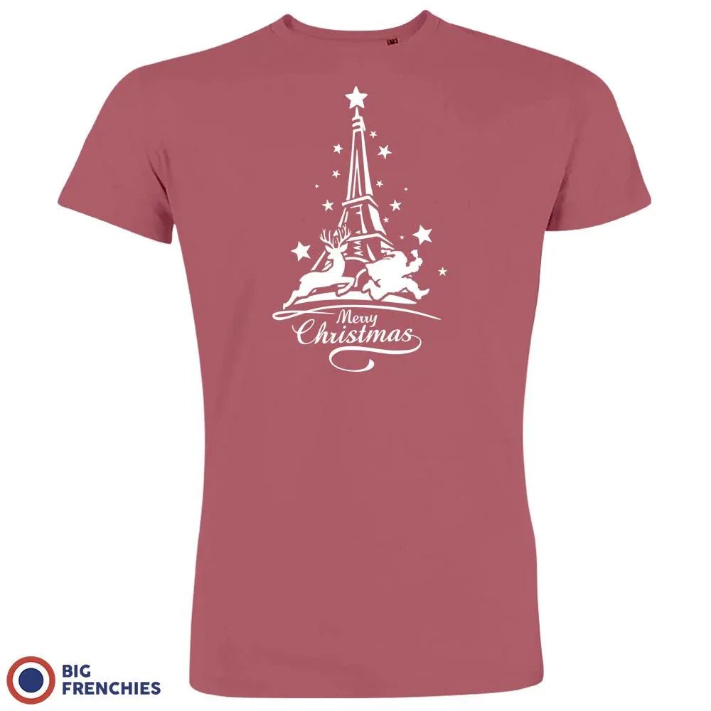 Christmas Eiffel Tower Men's Organic Cotton Tee - Create Marketplace